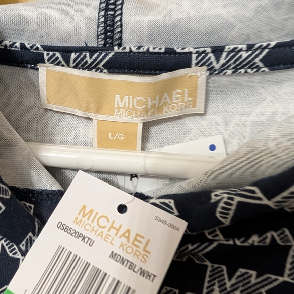 Michael Kors Navy Hoodie with Logo Pattern - Picture 2 of 6